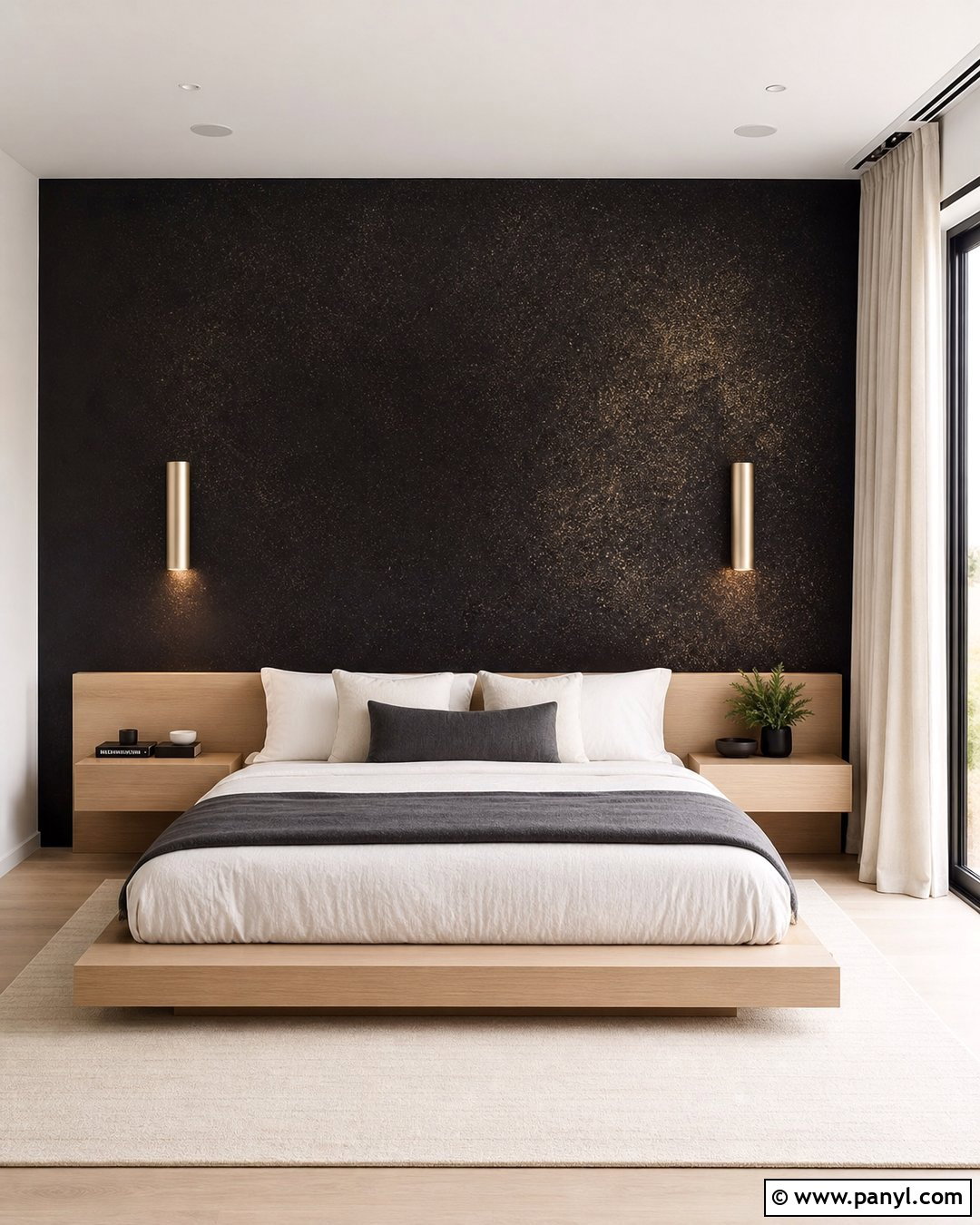 Black Shimmer Minimalist Bedroom Wall - 35 black shimmer wall ideas