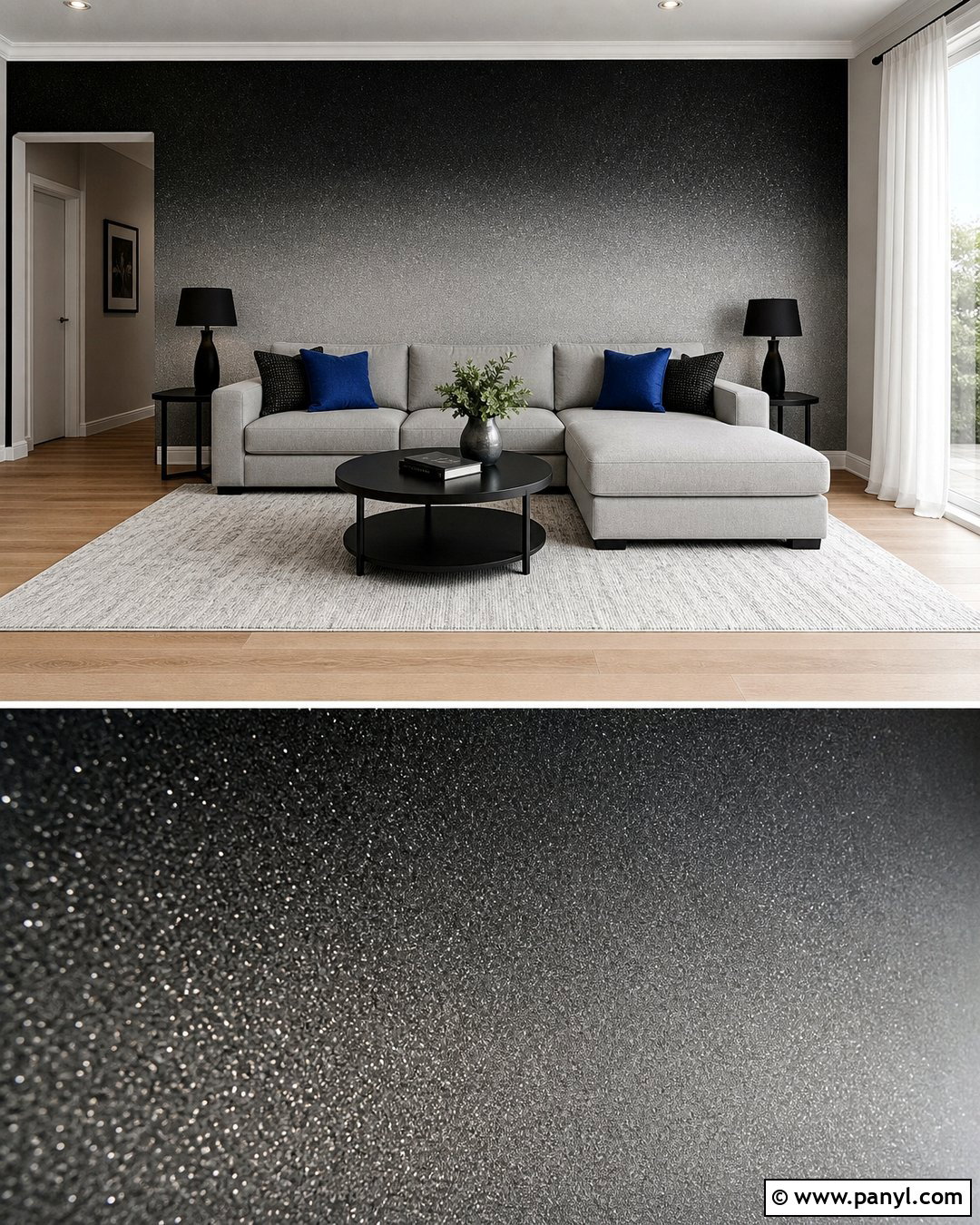 Black Shimmer Ombre Wall - 35 black shimmer wall ideas