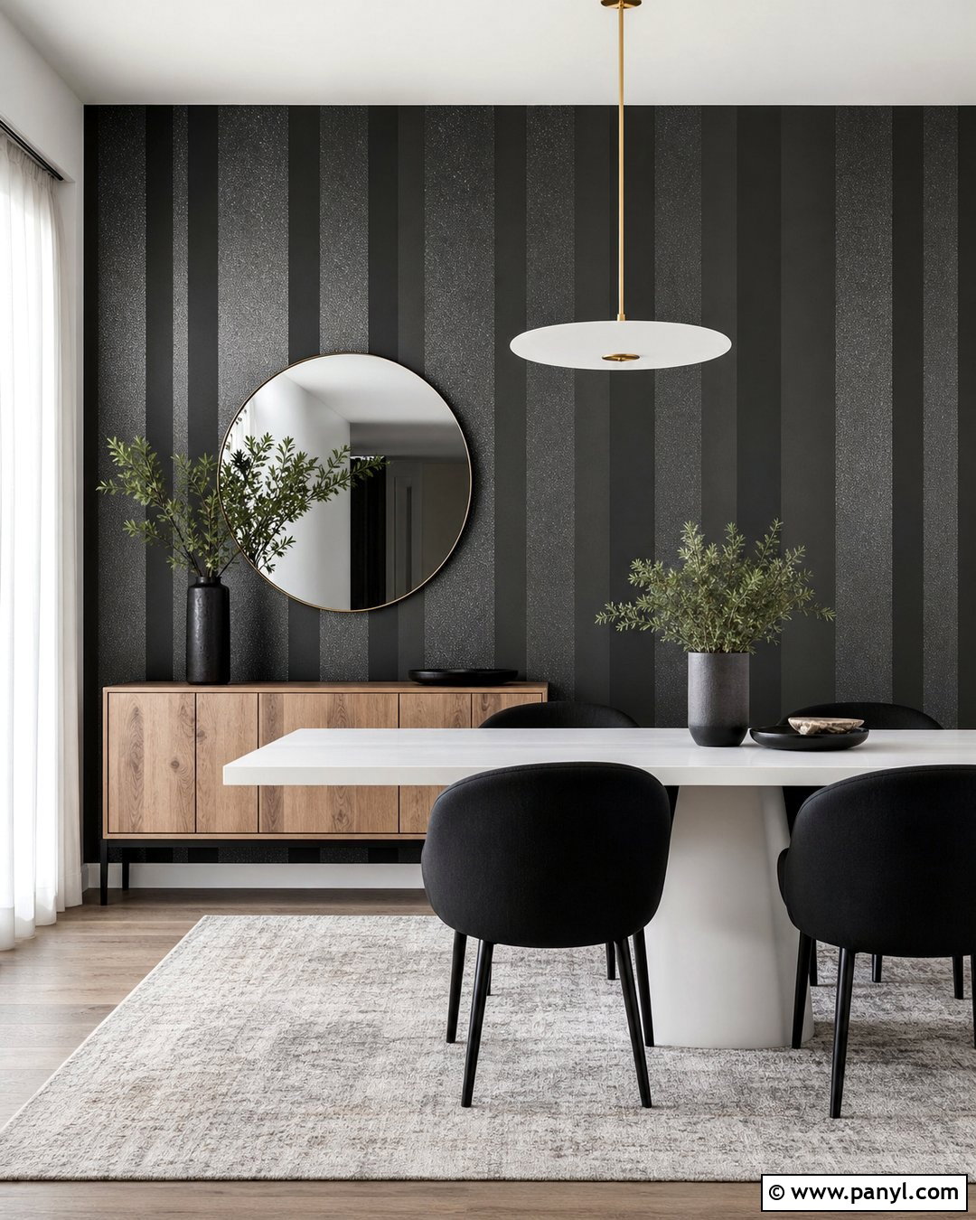 Black Shimmer Striped Wall - 35 black shimmer wall ideas