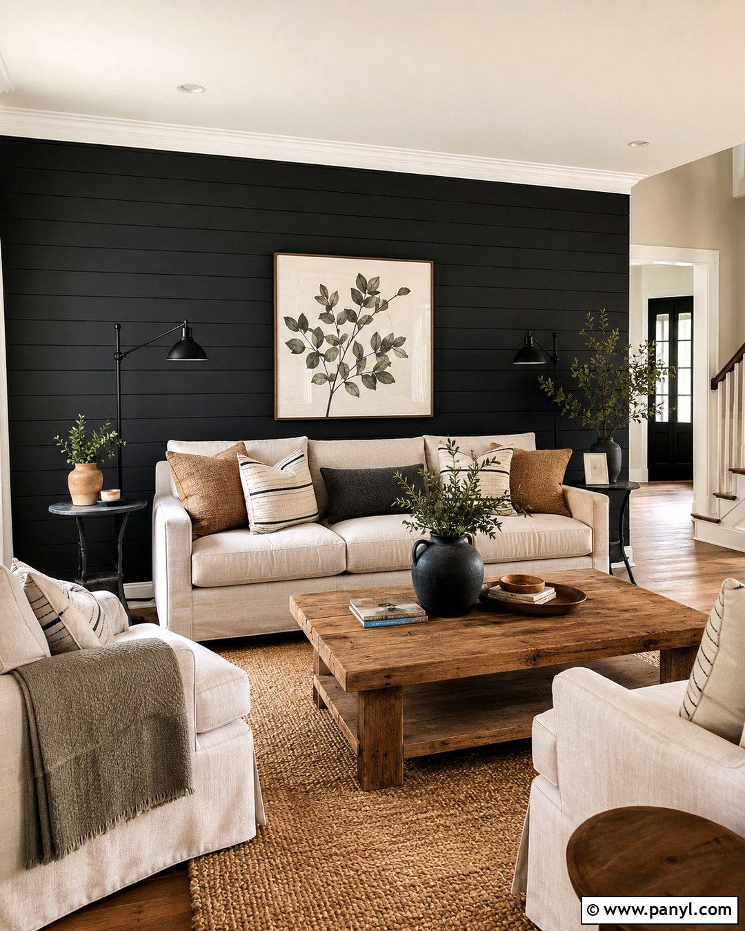 Black Shiplap Accent Wall - 20 Black Accent Wall With Beige Walls