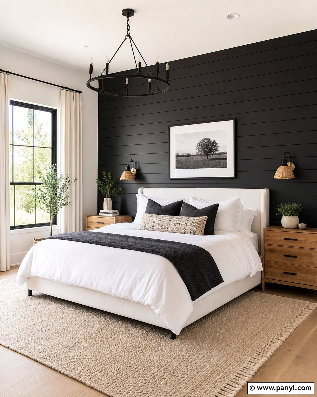 Black Shiplap Accent Wall - 35 Black And White Accent Wall Ideas