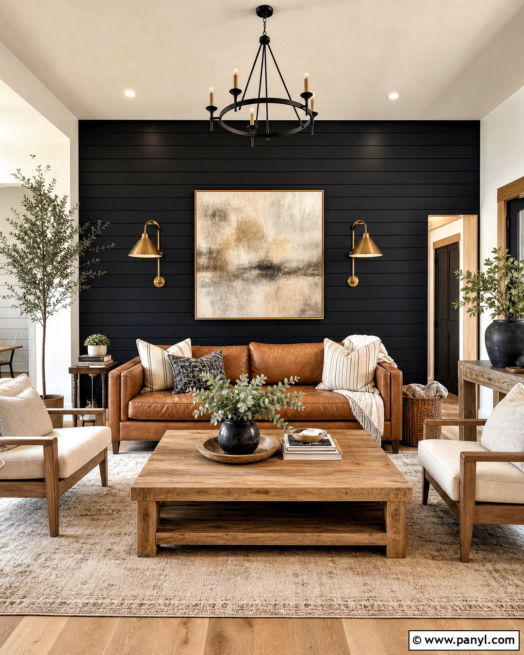 Black Shiplap Accent Wall - 20 farmhouse shiplap walls