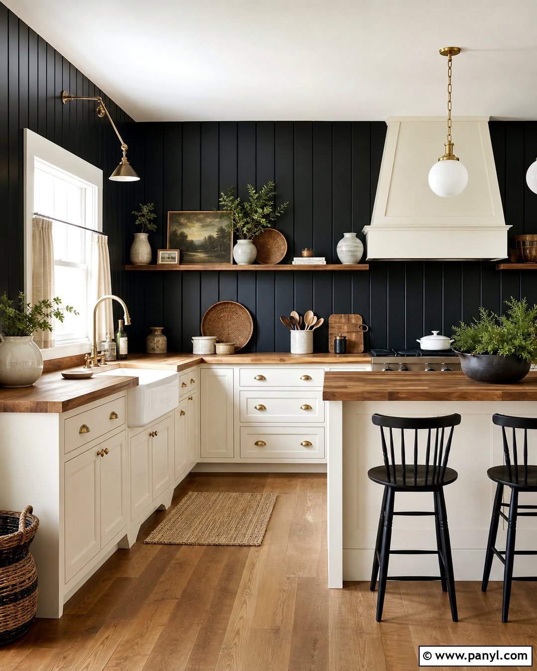 Black Shiplap Accent Wall Kitchen - 30 black accent wall kitchen ideas