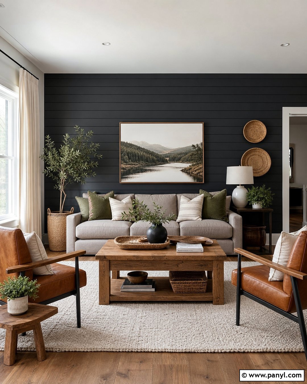 Black Shiplap Accent Wall Living Room - 30 Accent Wall Black Ideas