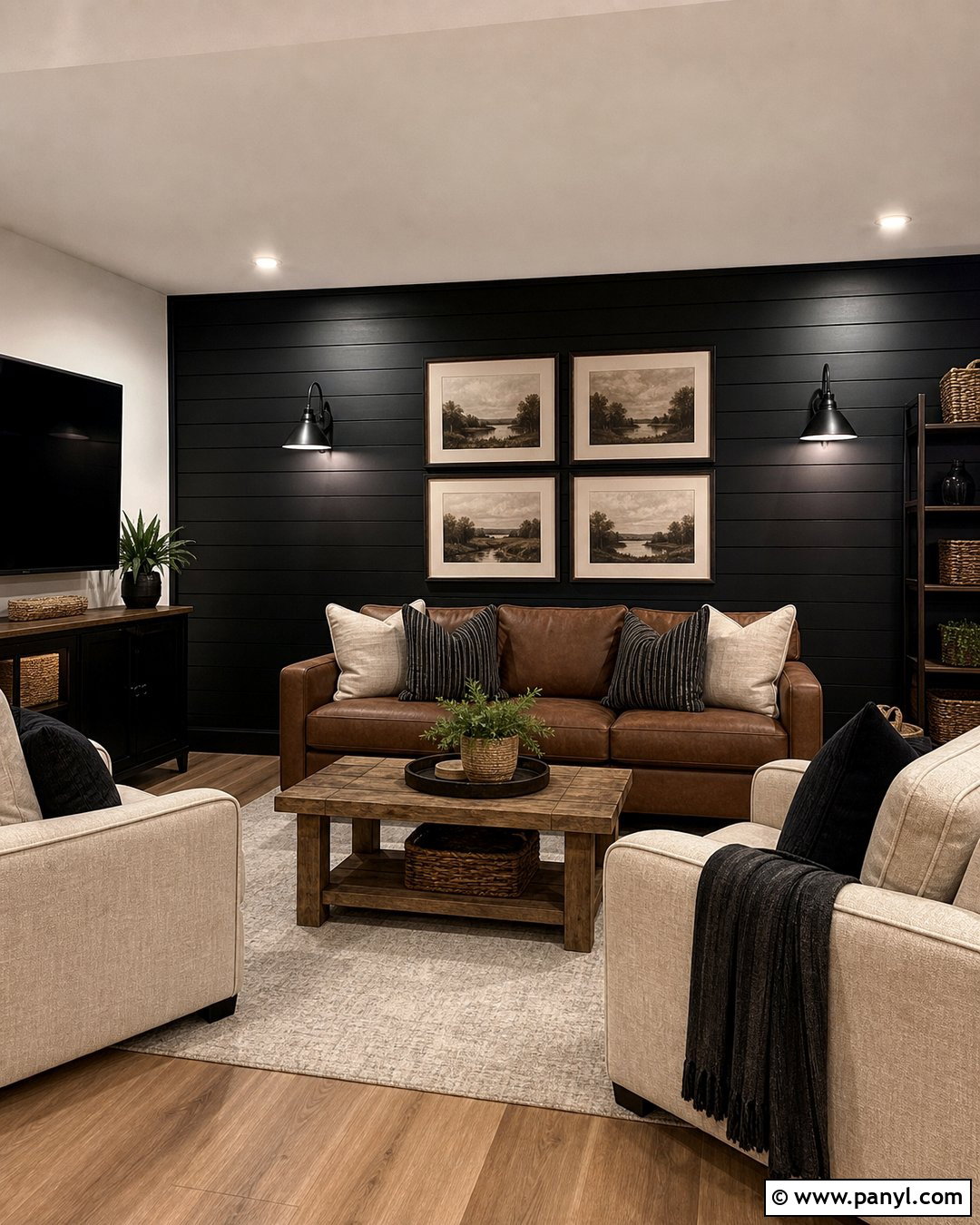 Black Shiplap Basement Walls - 30 Black Basement Walls