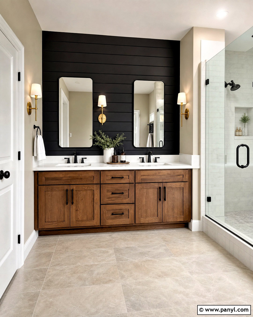 Black Shiplap Bathroom Accent Wall - 20 black shiplap bathroom ideas