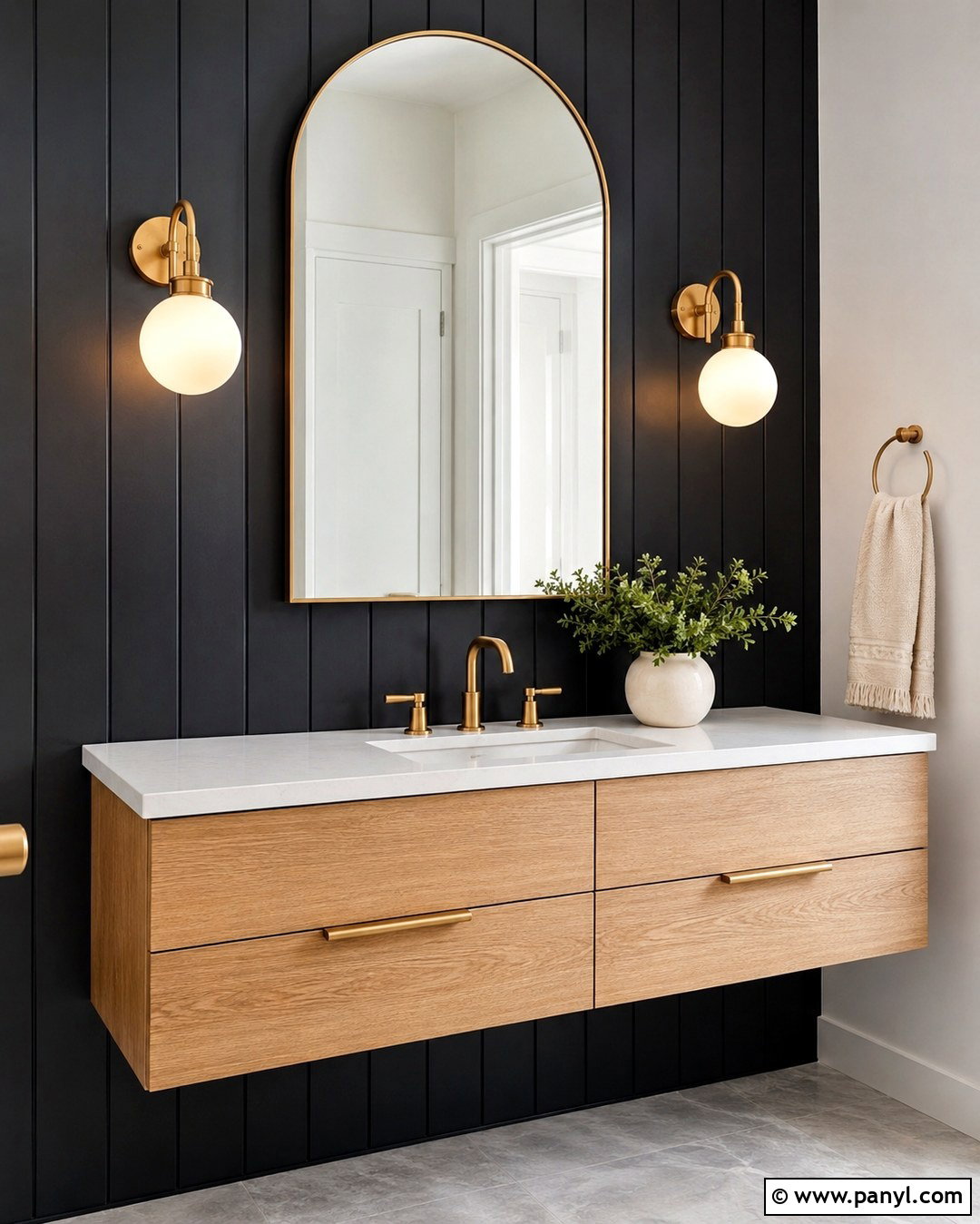 Black Shiplap Bathroom Vanity Wall - 20 Black Painted Shiplap Walls