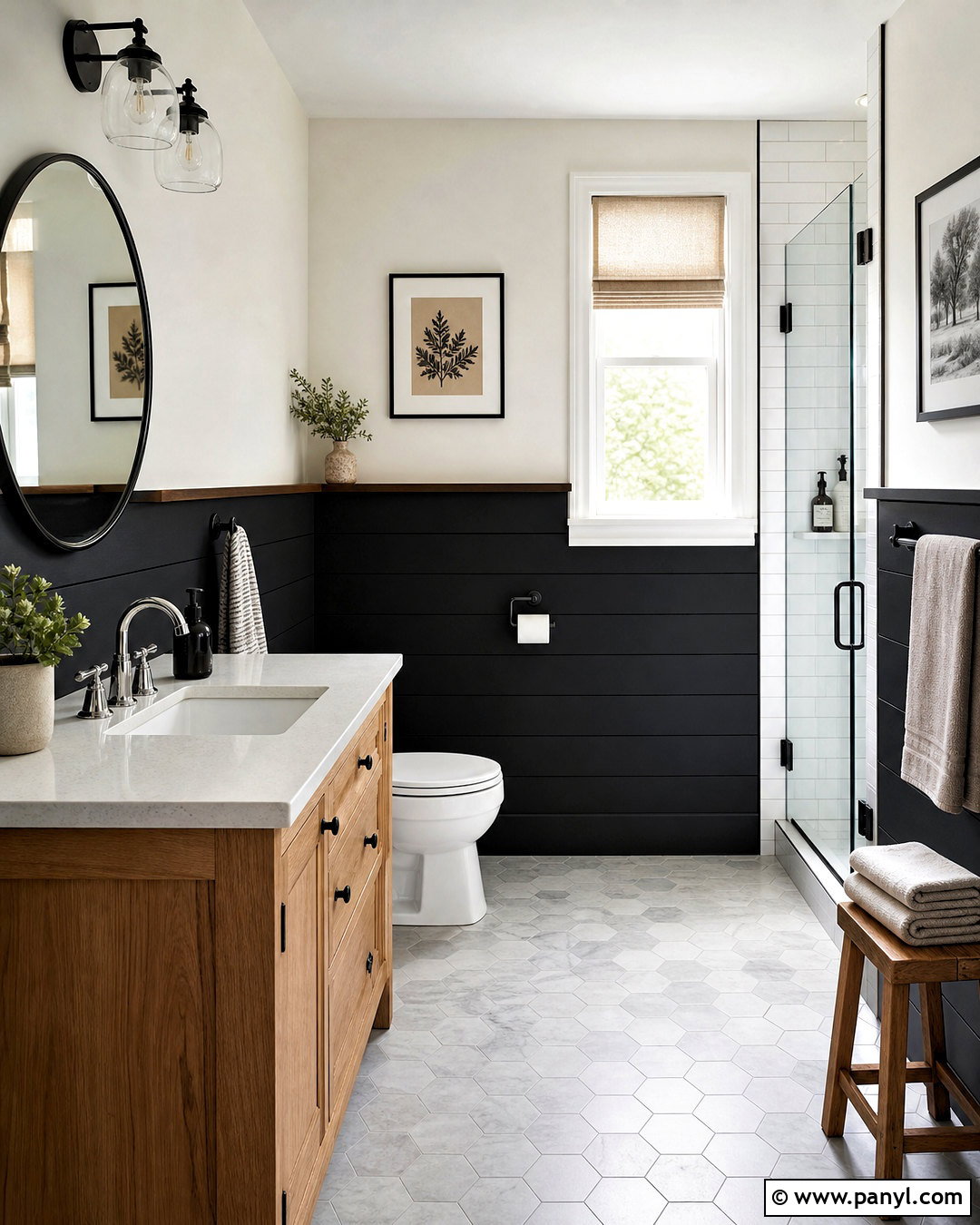 Black Shiplap Bathroom Wainscoting - 20 black shiplap bathroom ideas
