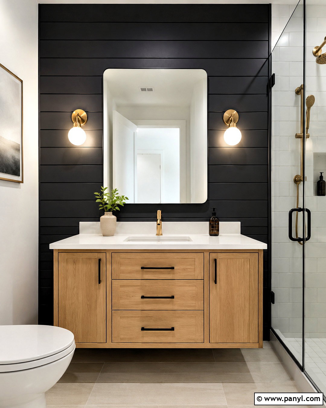 Black Shiplap Bathroom Wall - 20 dark shiplap wall ideas