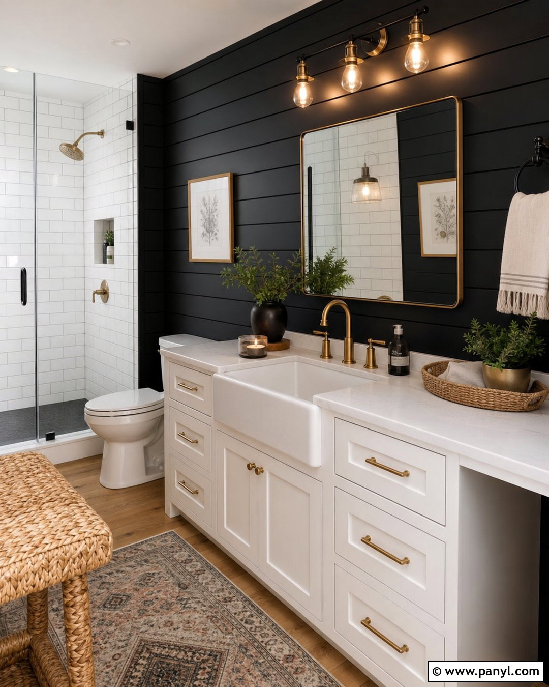 Black Shiplap Bathroom Walls - 35 black bathroom walls
