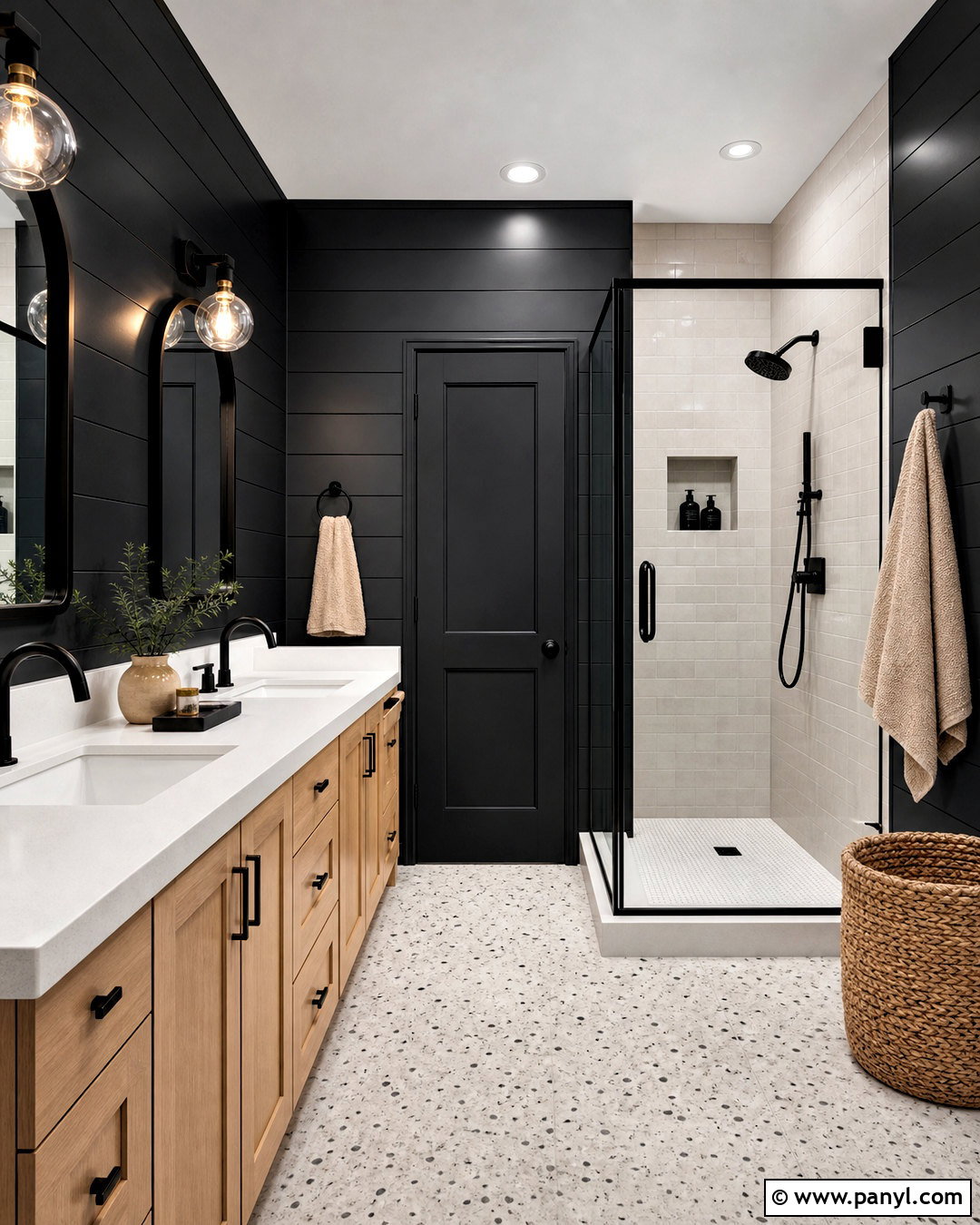 Black Shiplap Bathroom With Black Fixtures - 20 black shiplap bathroom ideas