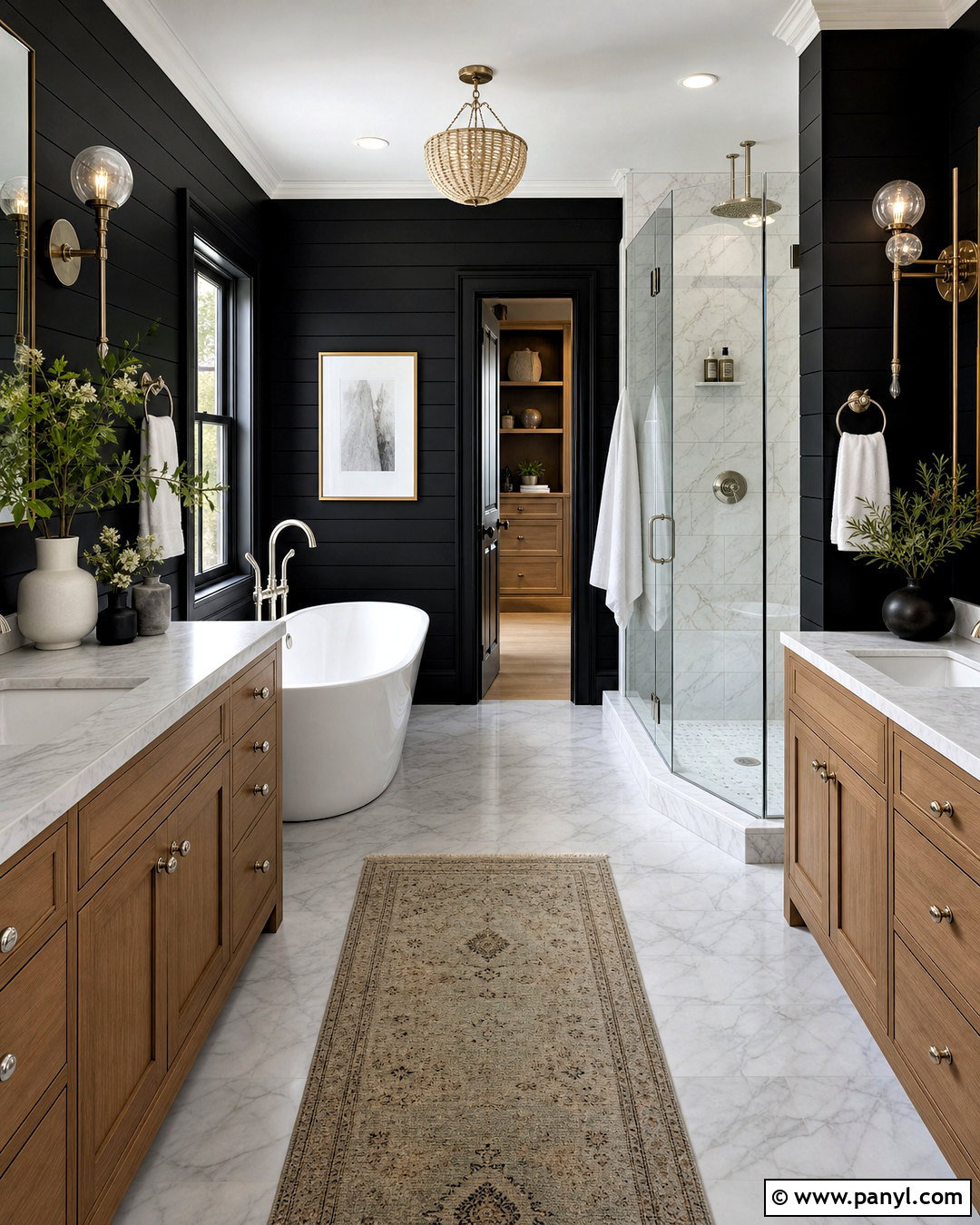 Black Shiplap Bathroom With Marble - 20 black shiplap bathroom ideas