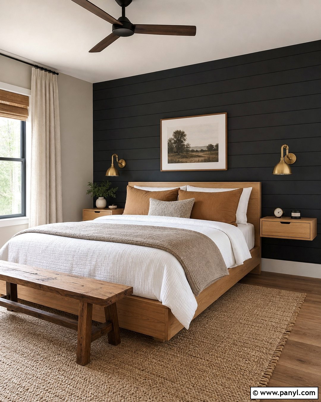 Black Shiplap Bedroom Accent Wall - 30 dark accent walls