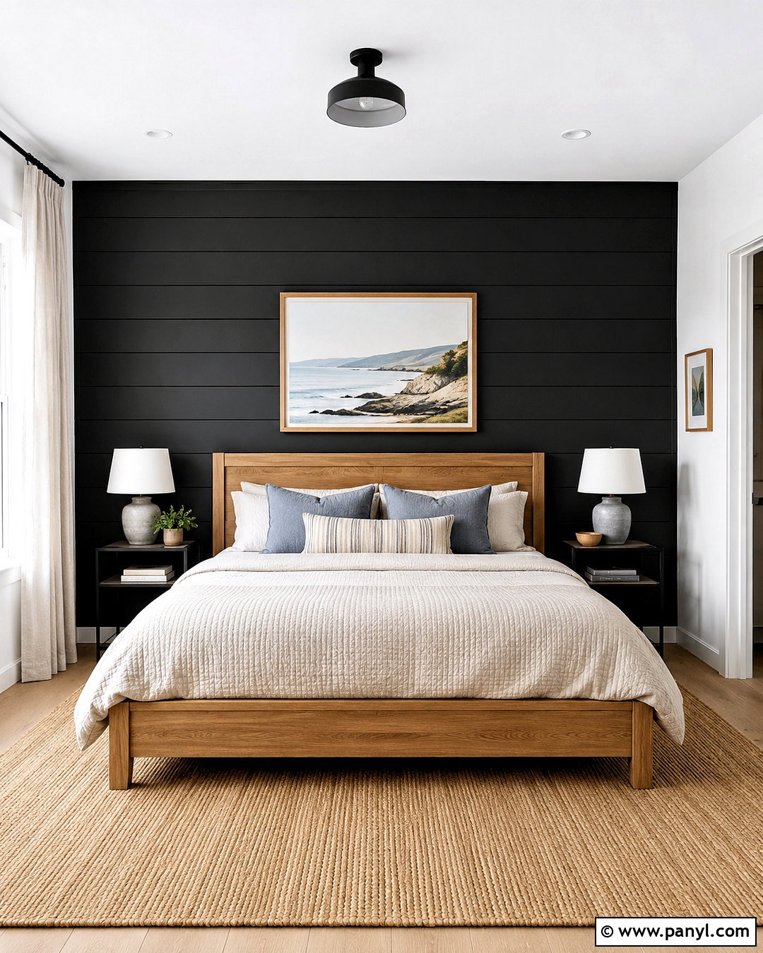 Black Shiplap Bedroom Wall - 20 black walls bedroom ideas
