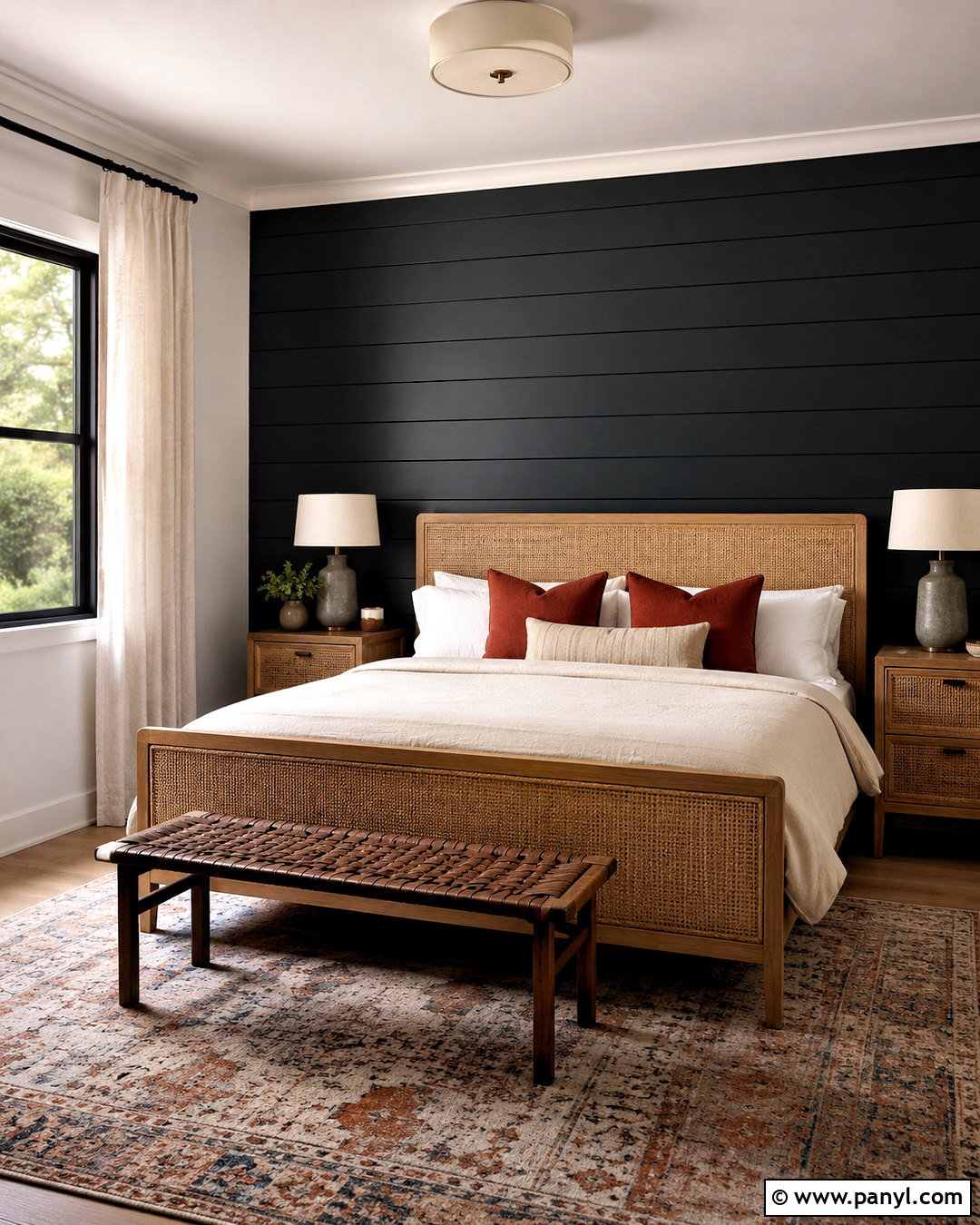 Black Shiplap Bedroom Wall - 20 black textured wall ideas