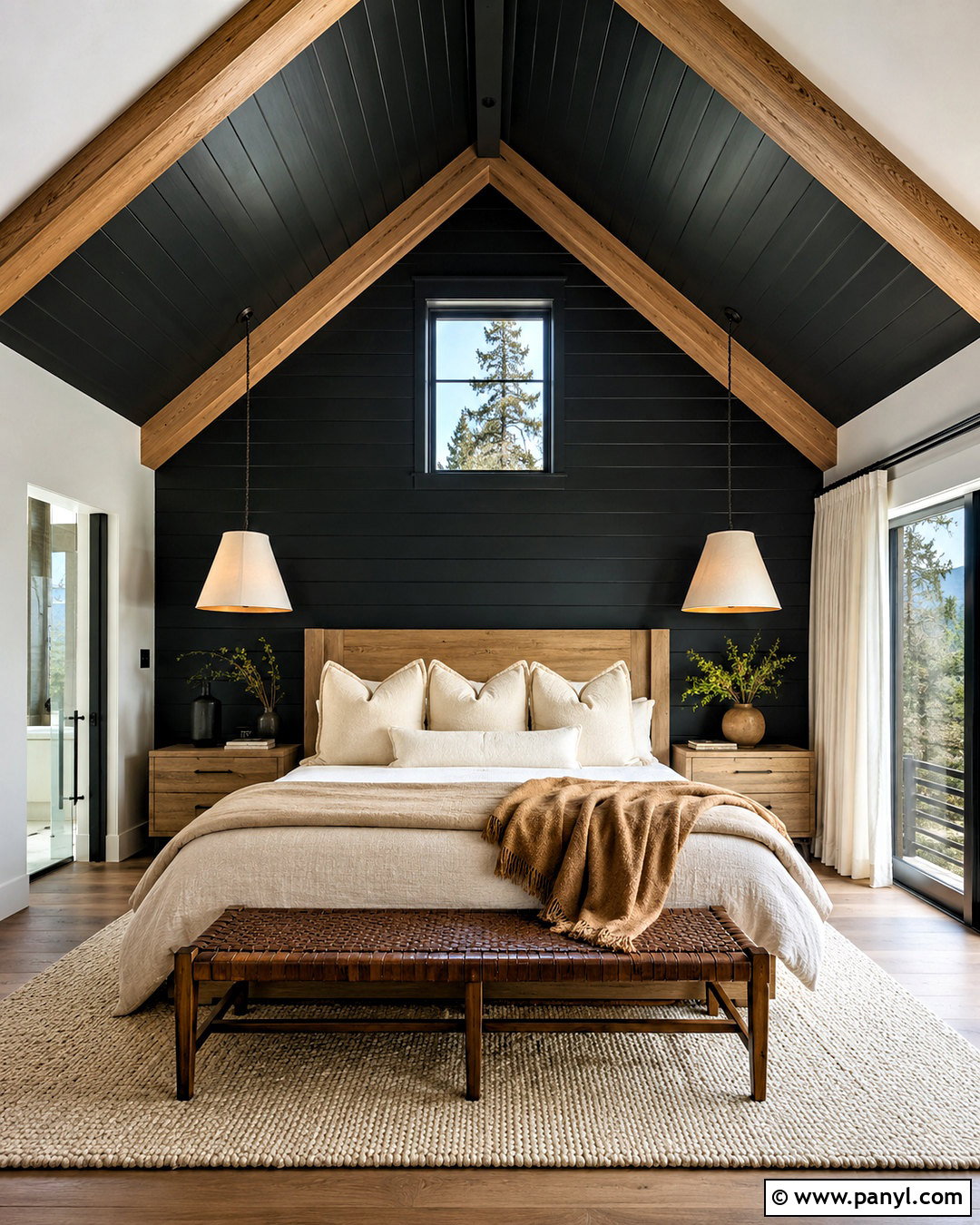 Black Shiplap Bedroom With Vaulted Ceiling - 20 black shiplap wall bedroom ideas