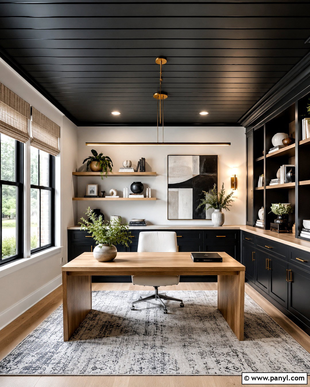 Black Shiplap Ceiling Home Office - 20 black shiplap ceiling ideas