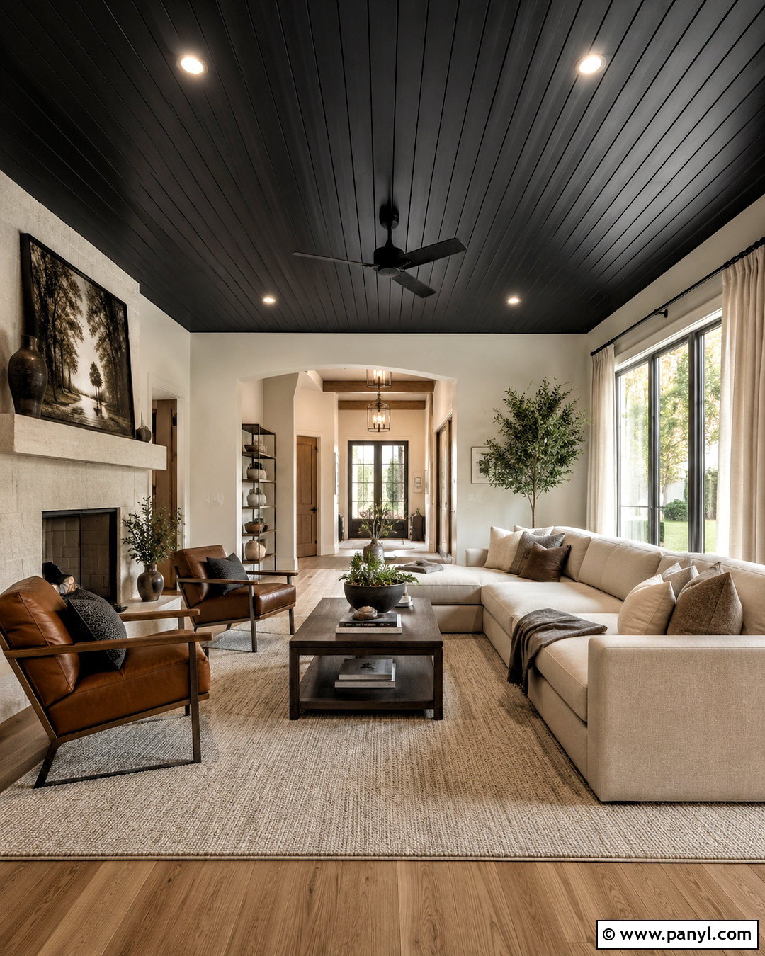 Black Shiplap Ceiling Living Room - 20 black shiplap ceiling ideas