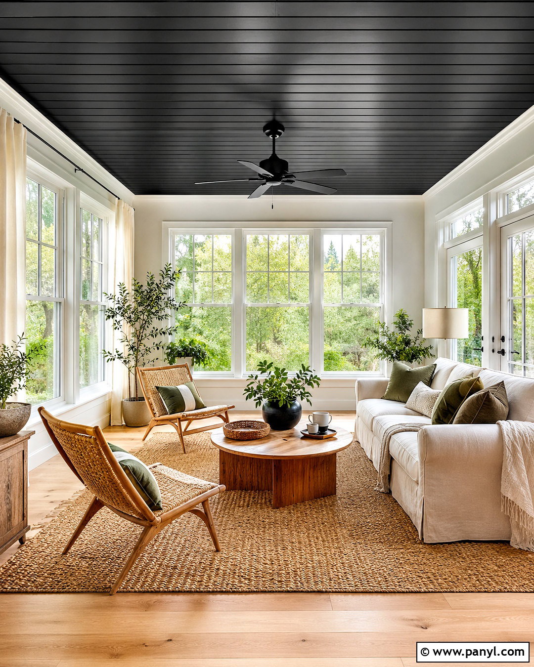 Black Shiplap Ceiling Sunroom - 20 black shiplap ceiling ideas