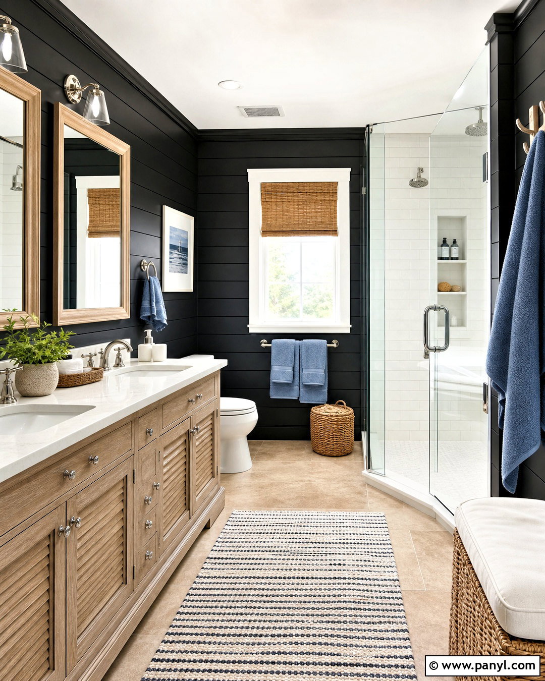 Black Shiplap Coastal Bathroom - 20 black shiplap bathroom ideas