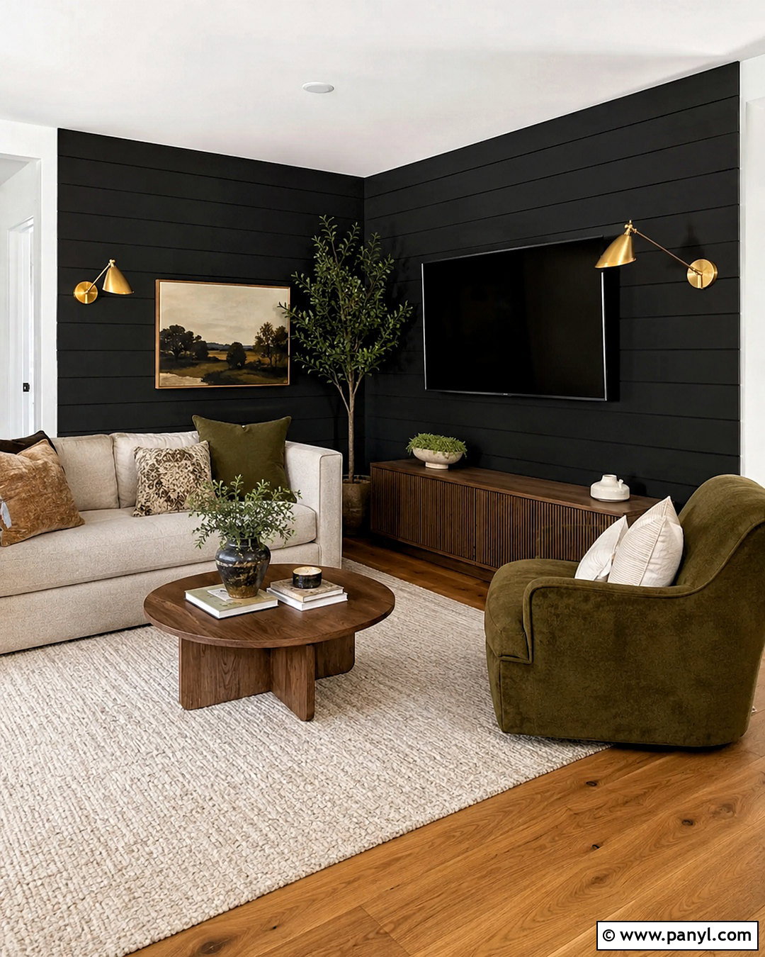 Black Shiplap Corner Wall - 20 black shiplap wall living room ideas