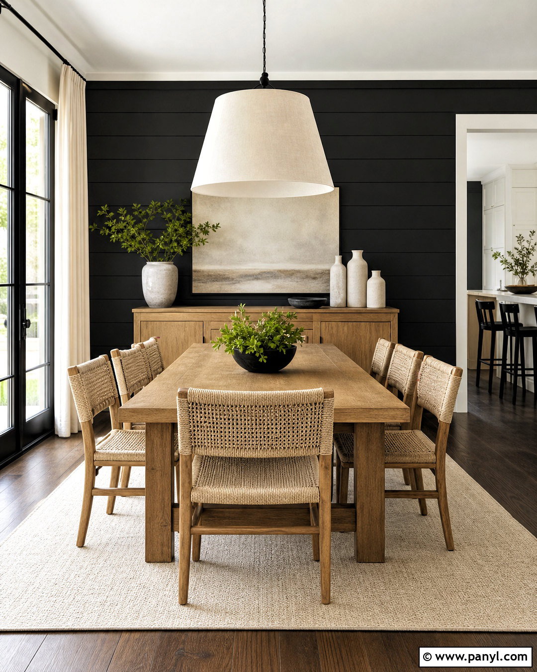 Black Shiplap Dining Room Wall - 20 black wall background ideas