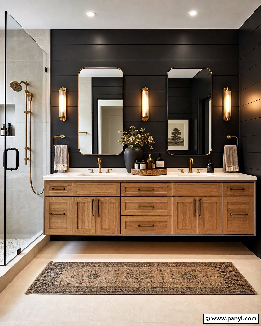 Black Shiplap Double Vanity Bathroom - 20 black shiplap bathroom ideas