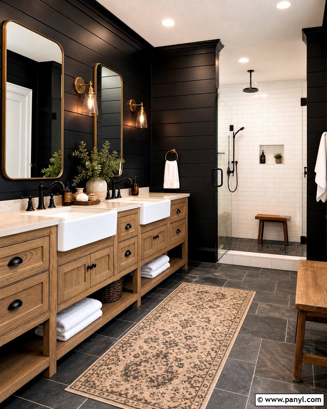 Black Shiplap Farmhouse Bathroom - 20 black shiplap bathroom ideas
