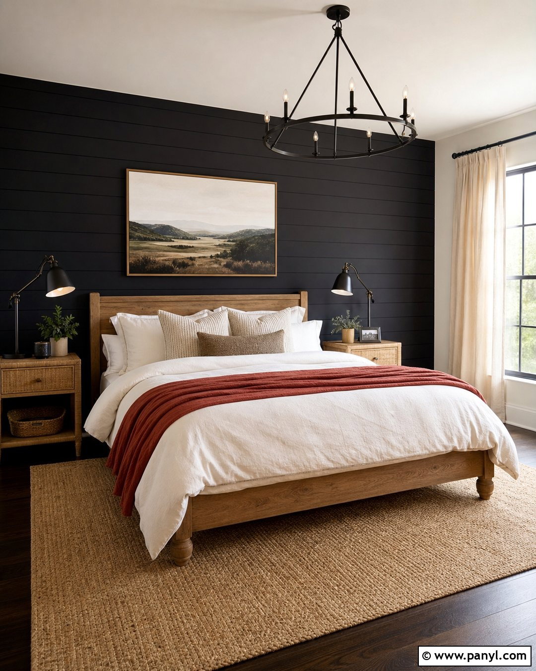 Black Shiplap Feature Wall Bedroom - 35 black feature wall bedroom ideas