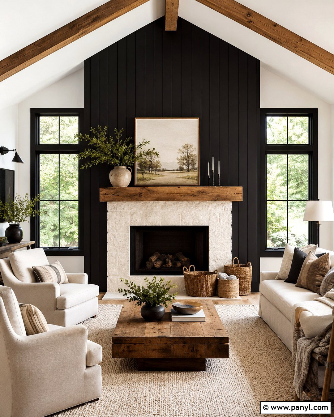 Black Shiplap Fireplace Accent Wall - 20 White And Black Accent Wall Ideas