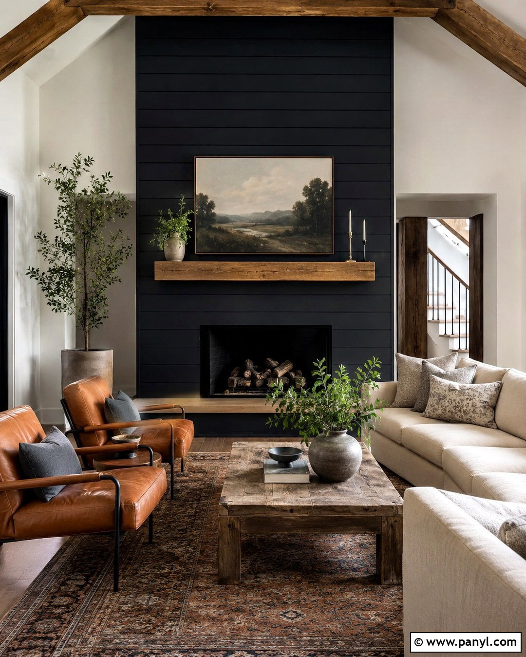 Black Shiplap Fireplace Wall - 20 Black Accent Wall Living Room Fireplaces