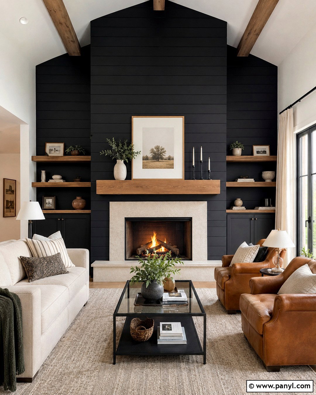 Black Shiplap Fireplace Wall - 20 Black Painted Shiplap Walls