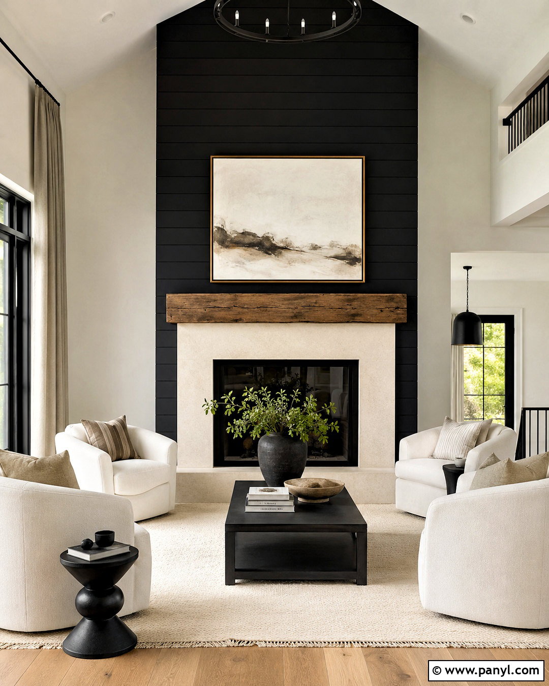 Black Shiplap Fireplace Wall - 20 black wall paneling ideas