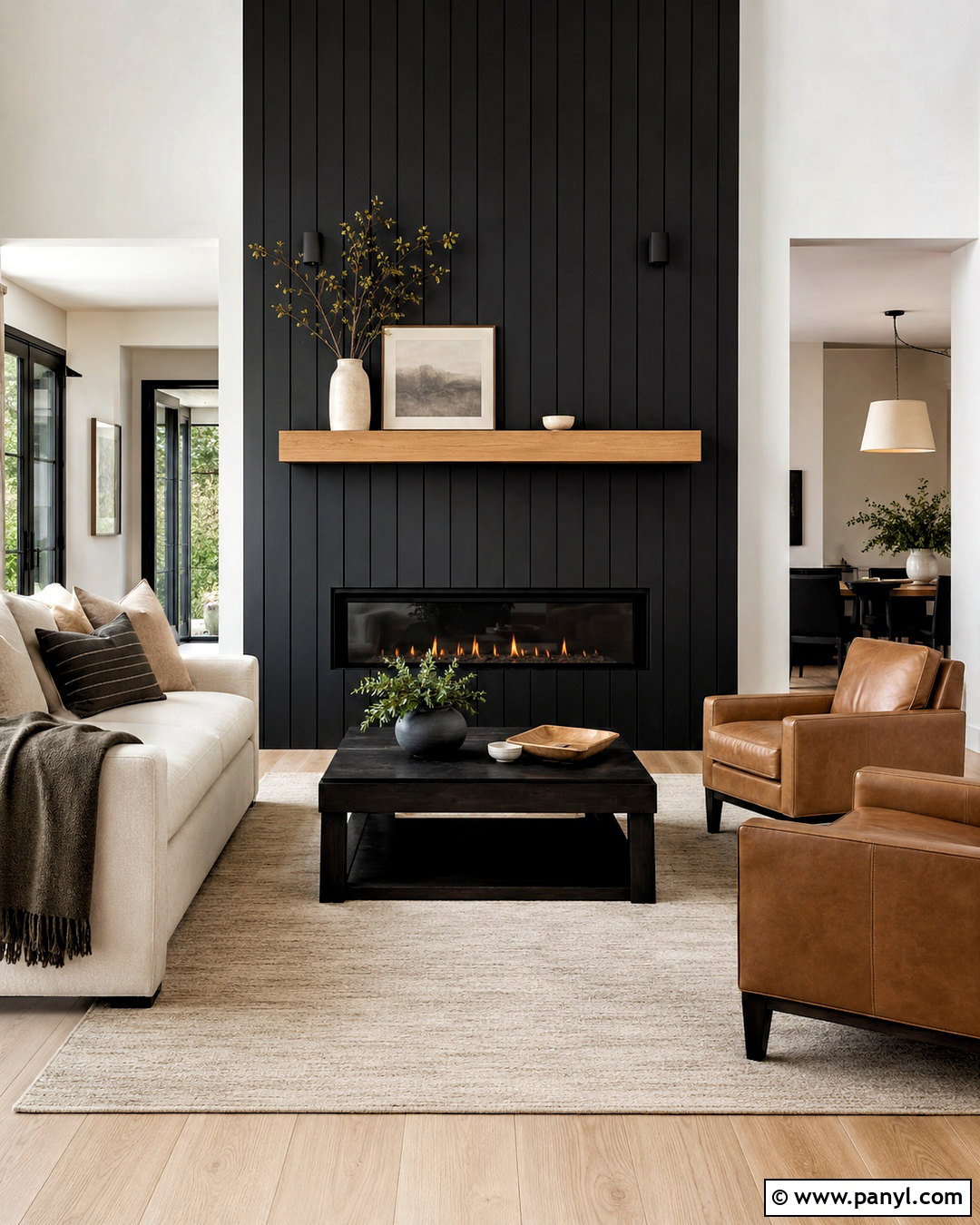 Black Shiplap Fireplace Wall - 20 dark shiplap wall ideas