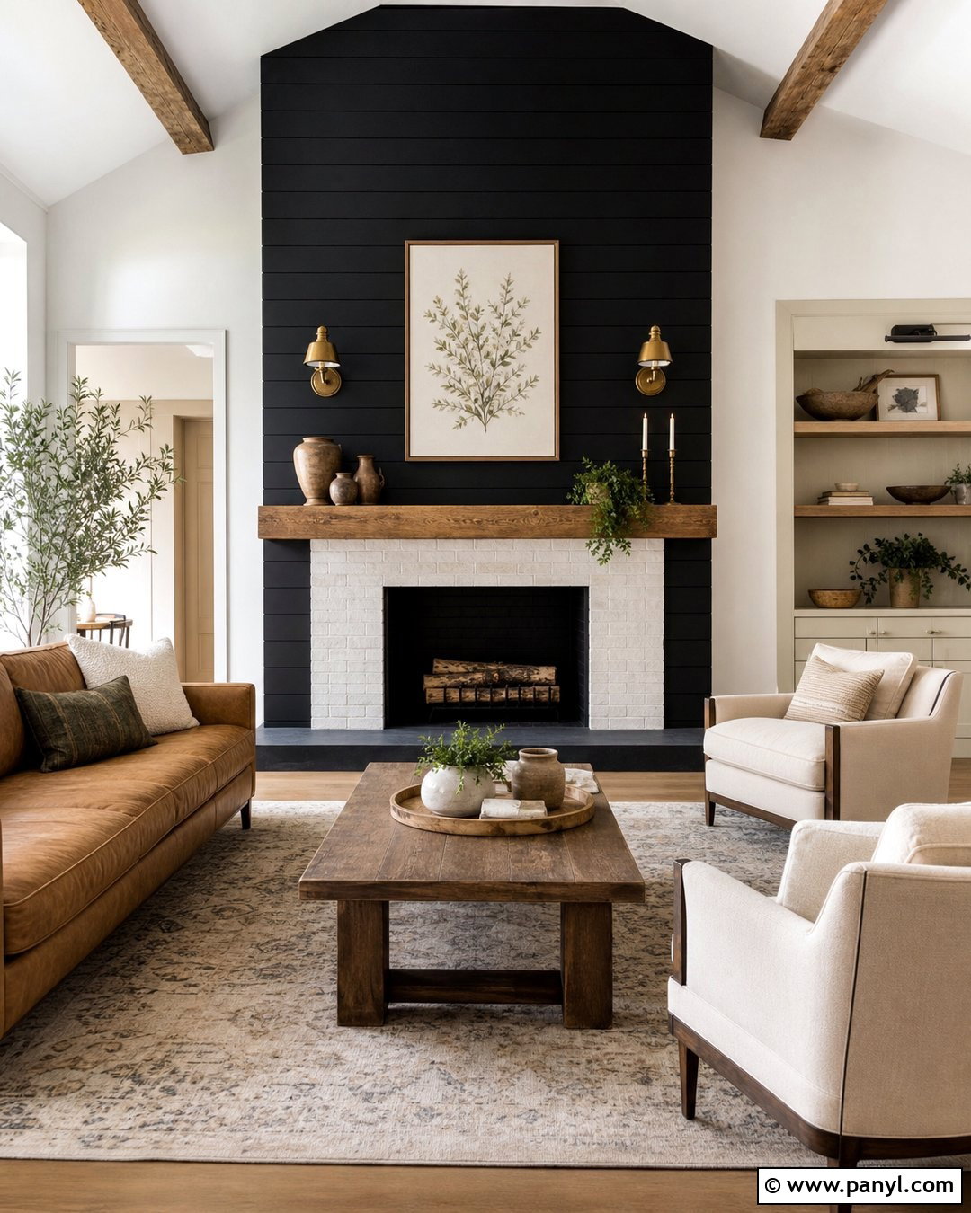 Black Shiplap Fireplace Wall - 20 Black Accent Wall Fireplace Ideas