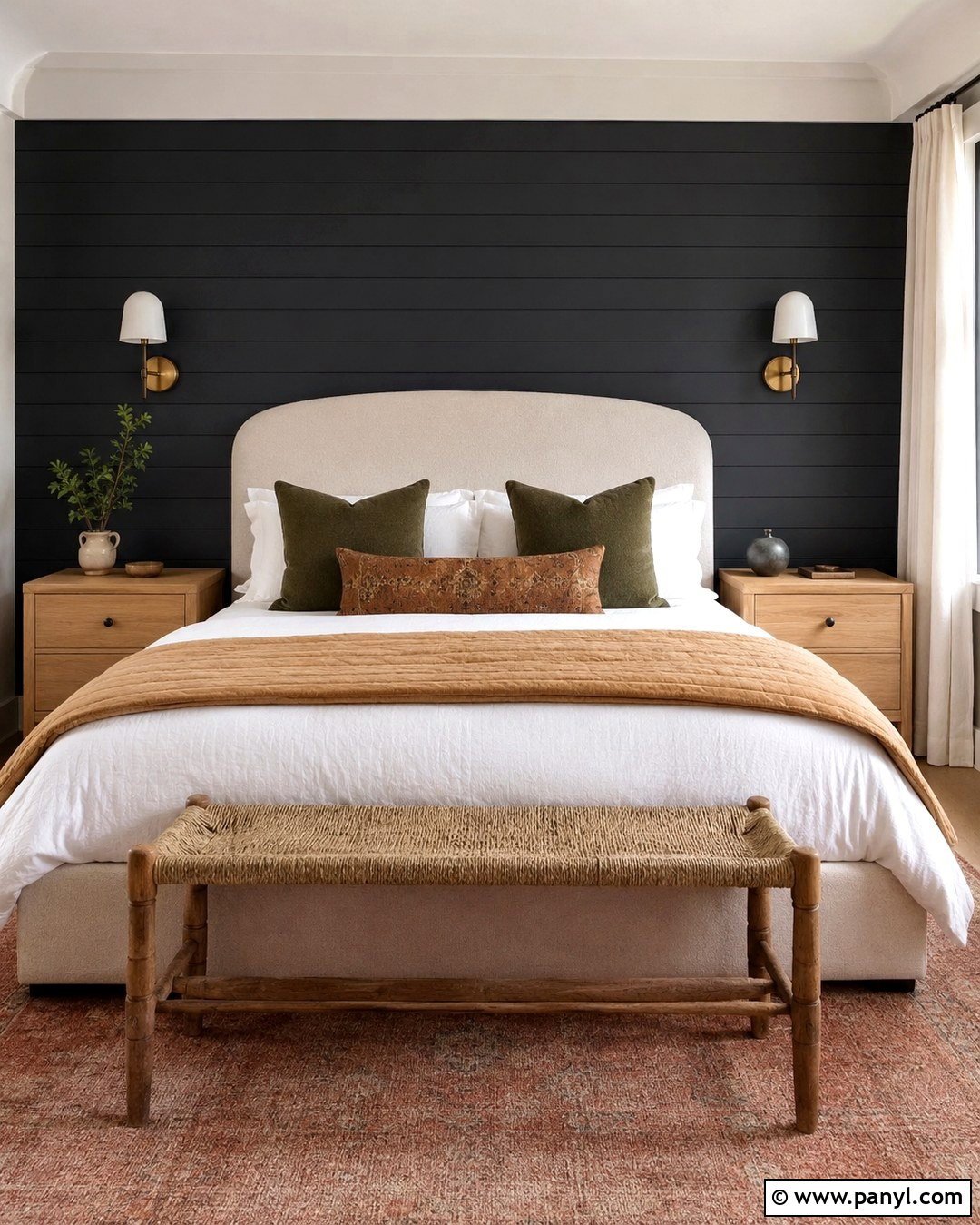 Black Shiplap Guest Bedroom Wall - 20 Black Painted Shiplap Walls