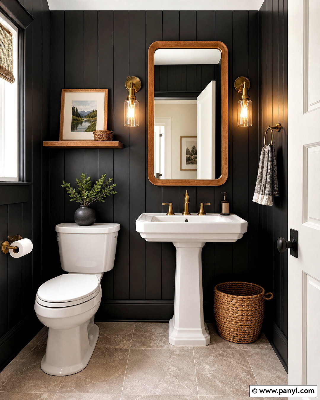 Black Shiplap Half Bathroom - 20 black half bathroom ideas