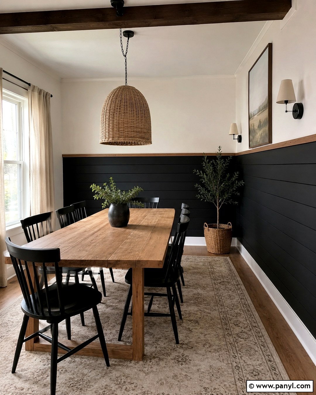 Black Shiplap Half Wall - 20 Black Painted Shiplap Walls
