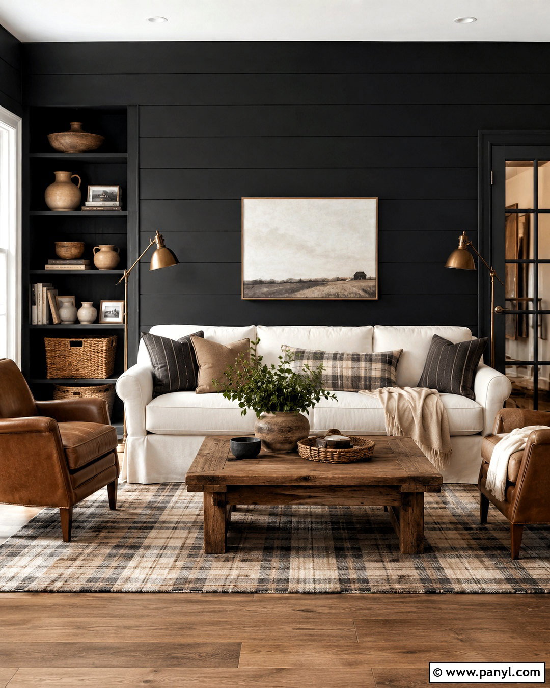Black Shiplap Living Room Wall - 20 black living room walls