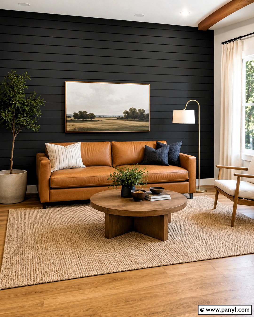 Black Shiplap Living Room Wall - 20 black wood wall ideas