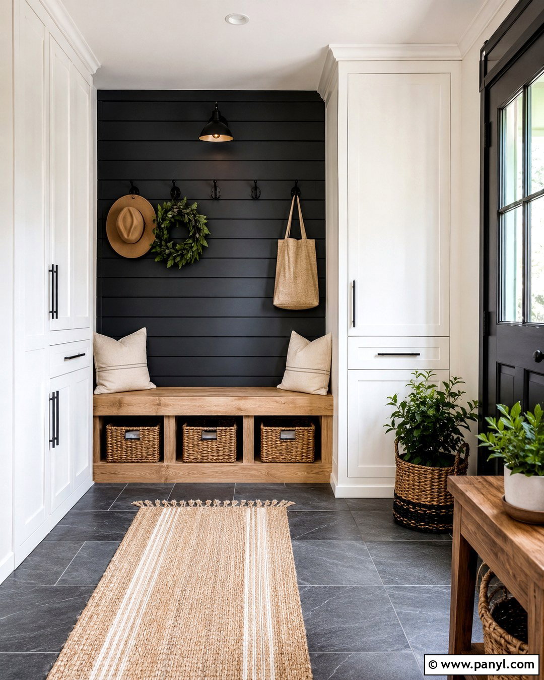 Black Shiplap Mudroom Wall - 20 Black Painted Shiplap Walls