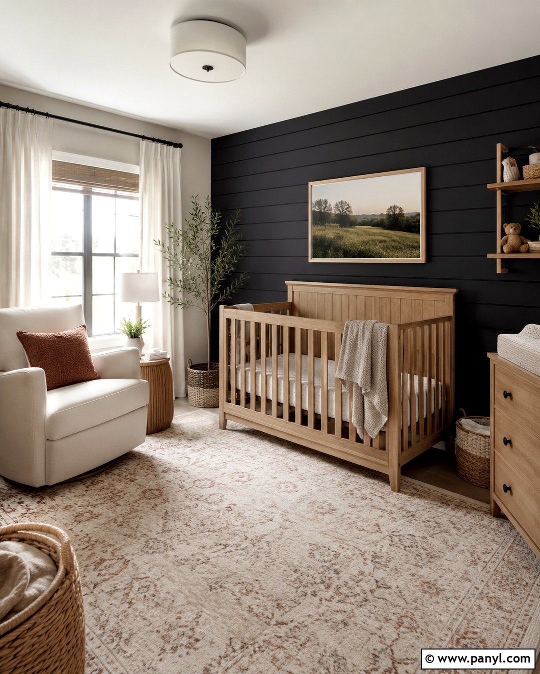 Black Shiplap Nursery Wall - 20 Black Nursery Wall Ideas