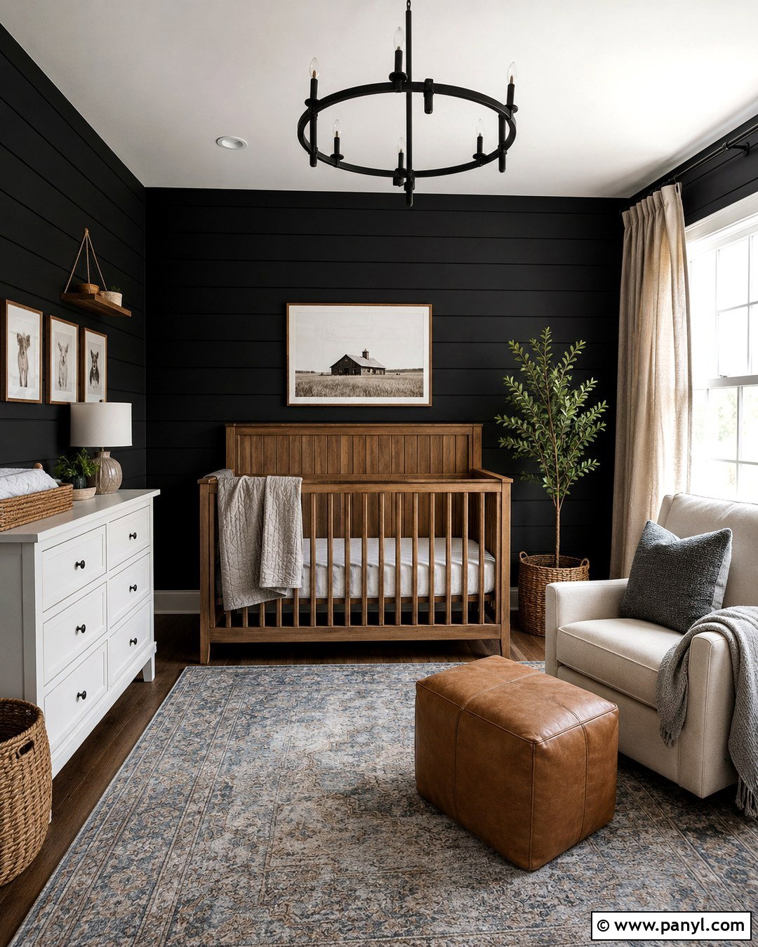 Black Shiplap Nursery - 20 Black Accent Wall Nursery Boy Ideas