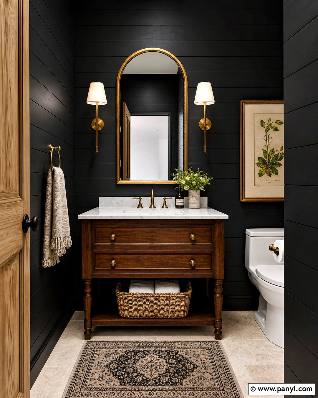 Black Shiplap Powder Bathroom - 20 small black bathroom ideas