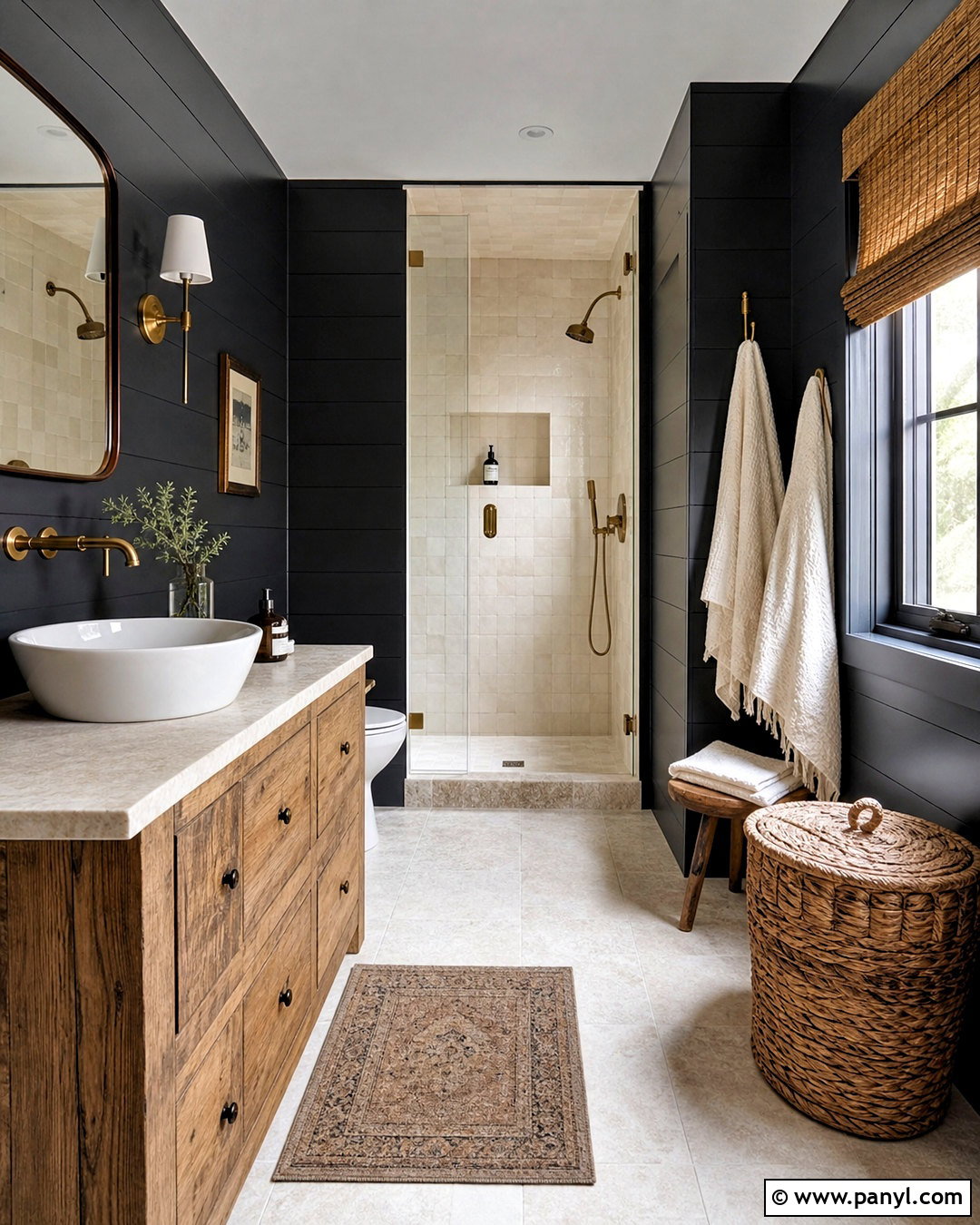 Black Shiplap Rustic Bathroom - 20 black shiplap bathroom ideas