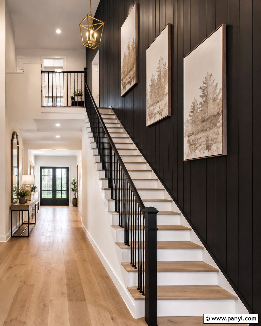 Black Shiplap Staircase Wall - 20 Black Painted Shiplap Walls