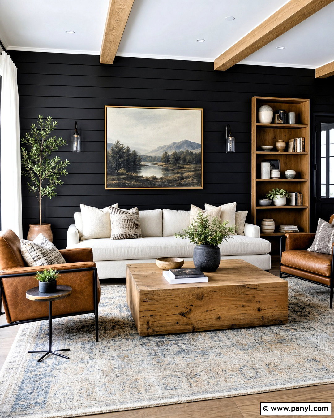 Black Shiplap Wall - 20 black wall design ideas