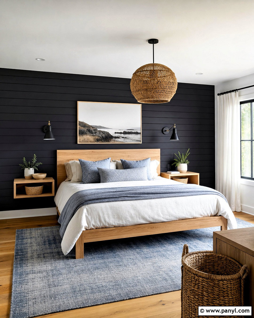 Black Shiplap Wall Bedroom - 20 black wall bedroom decor ideas