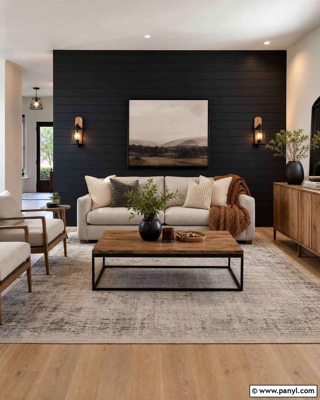 Black Shiplap Wall - 20 Painting One Wall Black Ideas