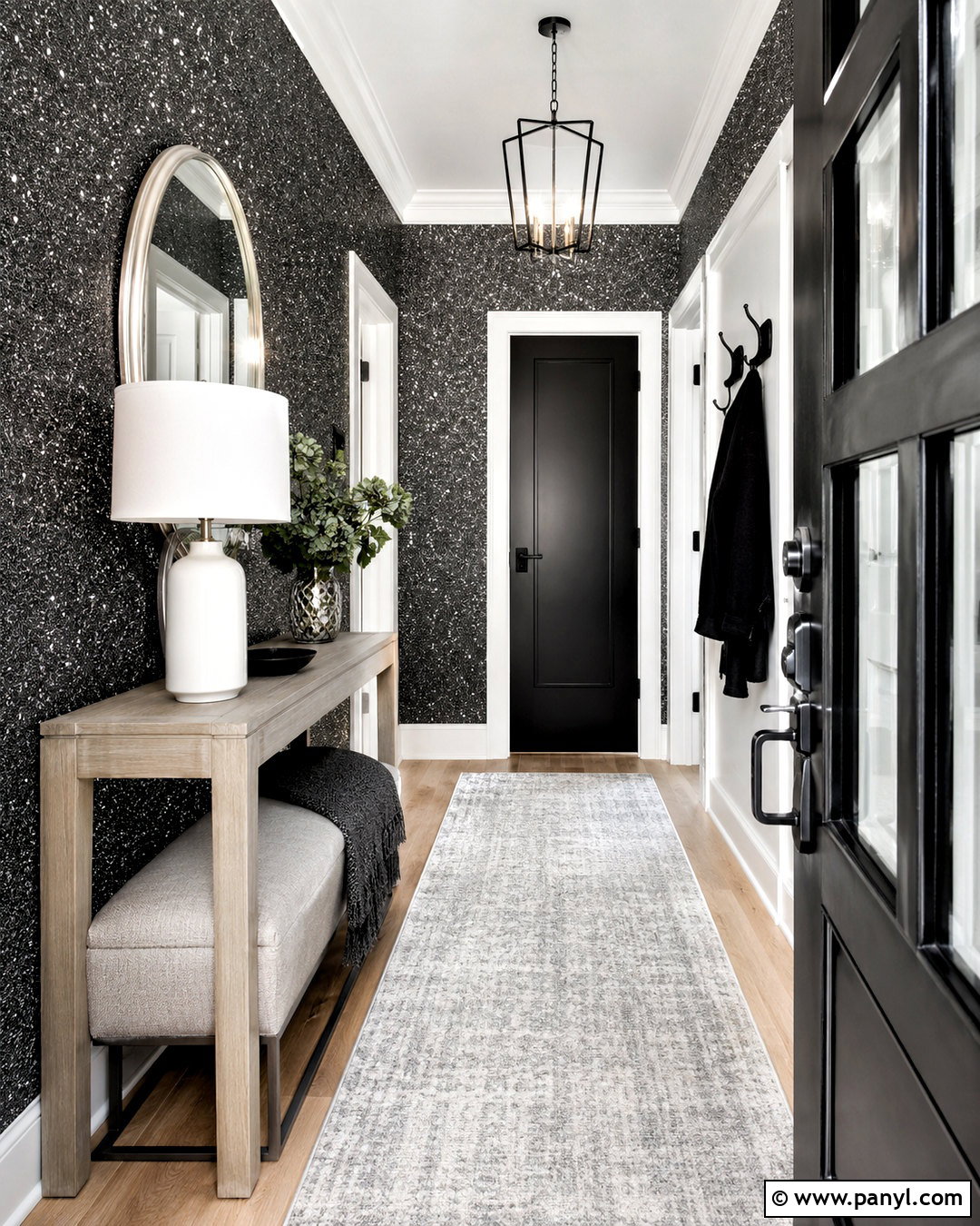 Black Silver Glitter Wallpaper Entryway - 20 black glittery wallpaper ideas